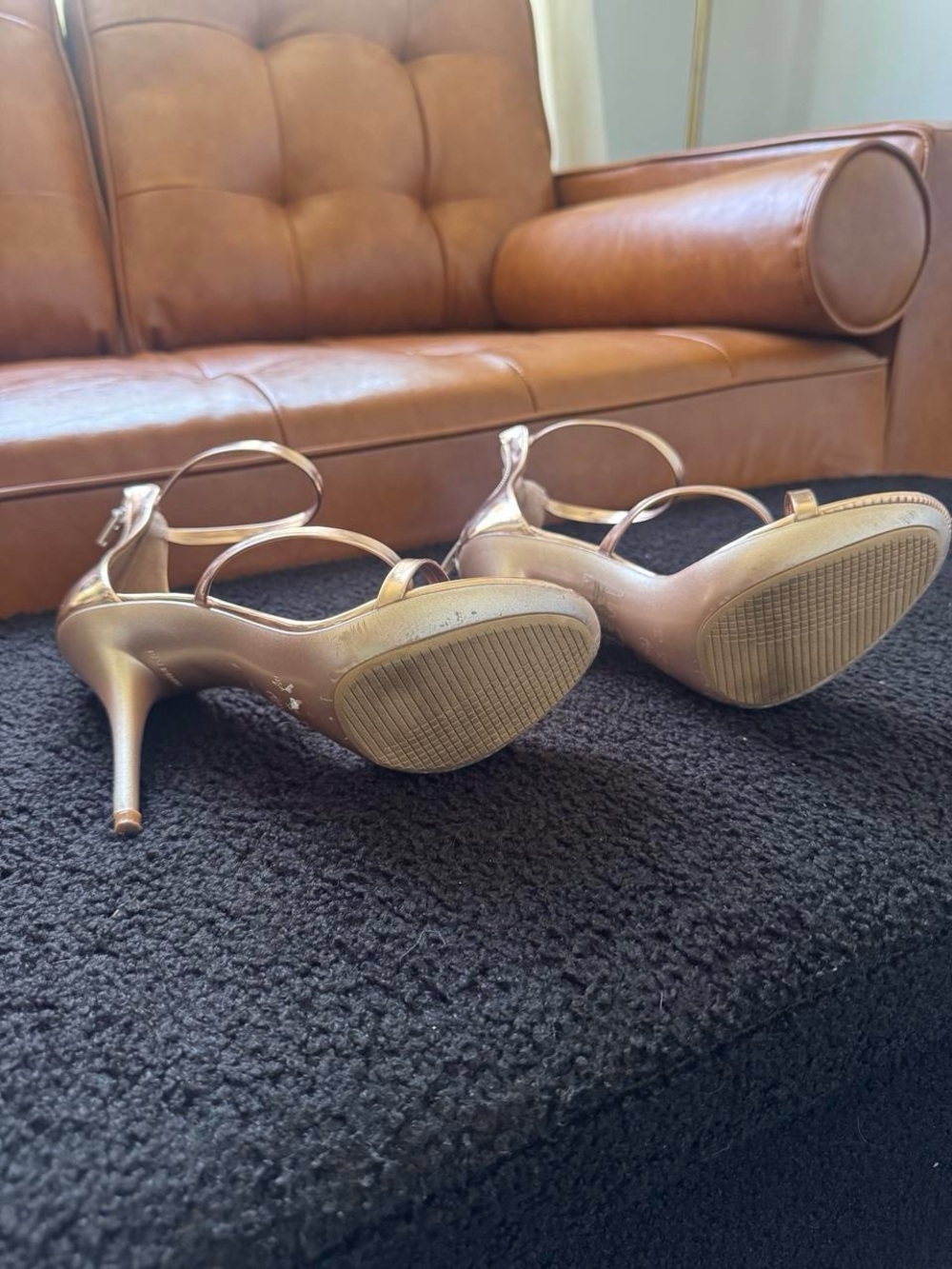 Gorgeous šMetallic Copper Strappy Stiletto Sandals - Picture 4 of 6